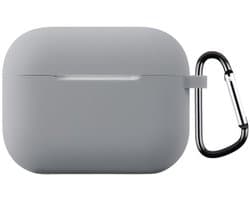 Telestore - hoesje geschikt voor AirPods Pro 3 soft case cover - grijs - TPU hoesje Beschermhoes - AirPods Pro 3 Cover - AirPods Pro 3 hoesje - Geschikt voor Apple AirPods Pro 3 - gel hoesje met sleutelhanger