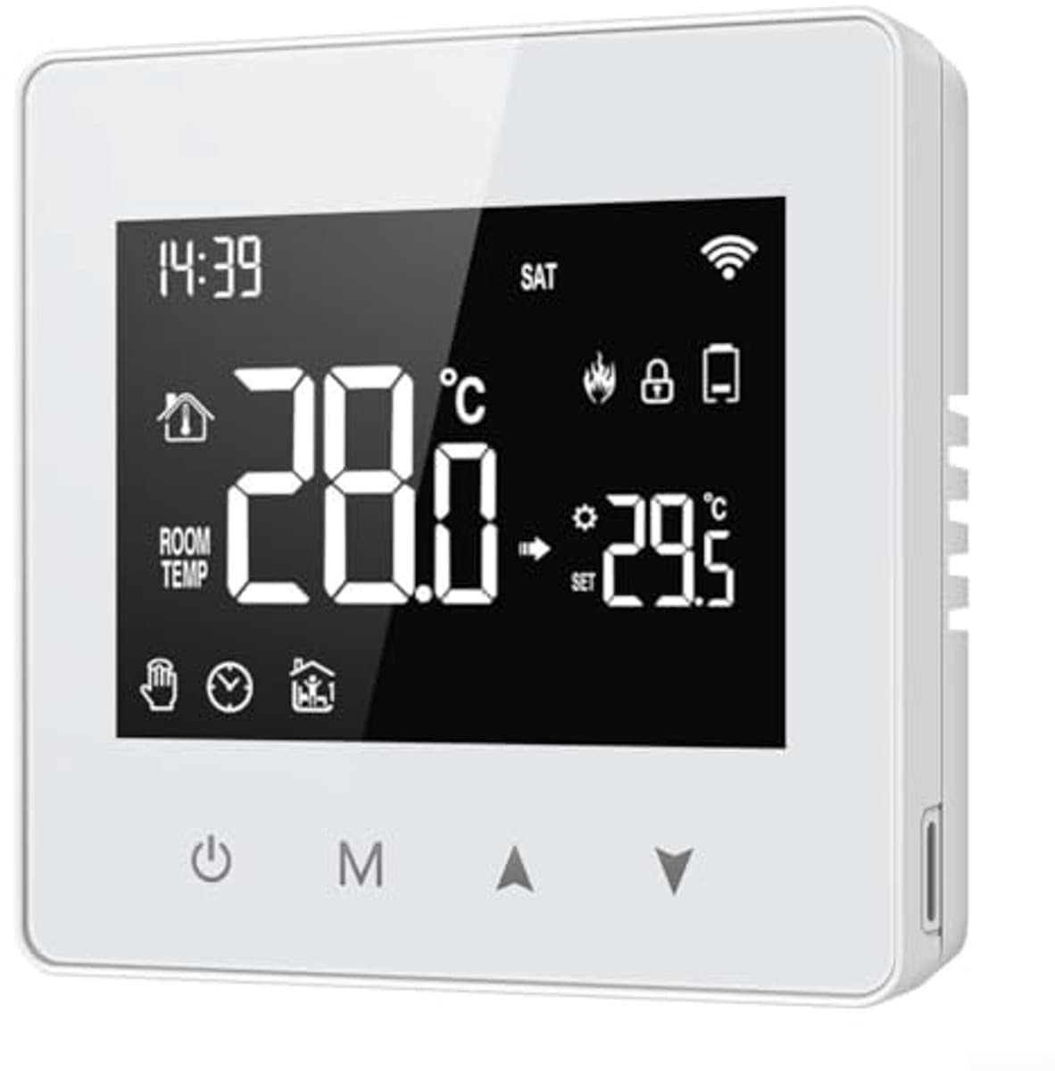 Slimme WiFi Thermostaat met Aanraakknop en Spraakbediening – Wekelijks Programmeerbaar en Nauwkeurige Temperaturregeling — afbeelding 1