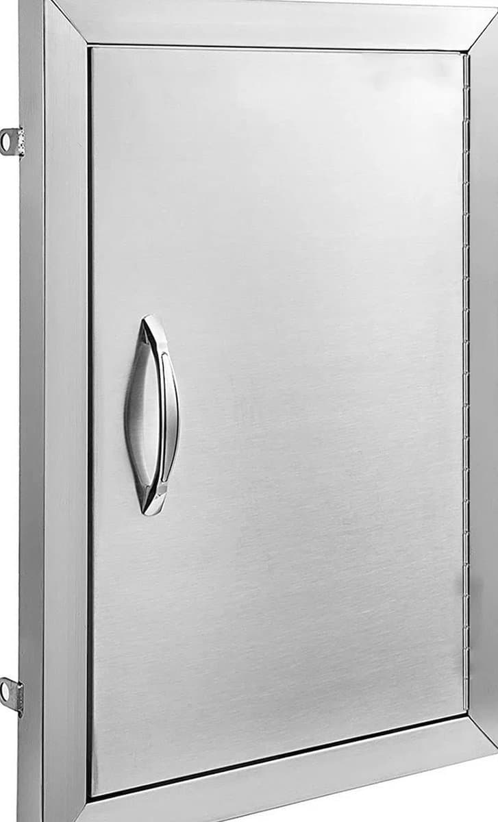 Tuinkastdeur RVS - Indoor/Outdoor - BBQ Kastdeur - Duurzaam - Met Magneetblok — afbeelding 1