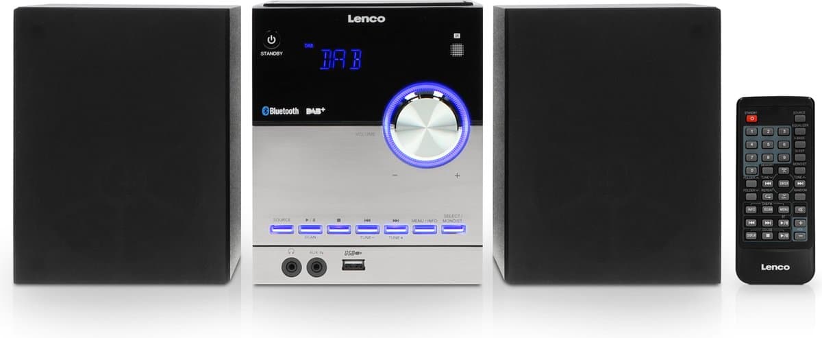 Lenco MC-150 - Stereo set met DAB, Bluetooth®, AUX en USB-aansluiting - Zwart — afbeelding 1