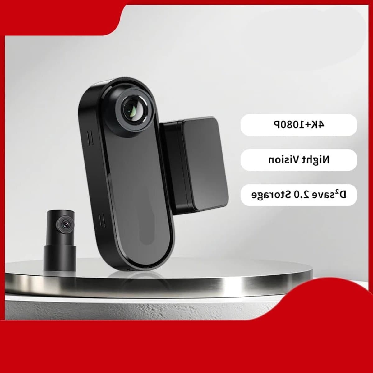 Dashcam voor Auto – Navigatiesysteem – 4K Dual Voor- en Achtercamera – GPS Navigatie – ADAS Ondersteuning – Nachtzicht – Spraakbesturing – Ultra HD Autocamera – Inclusief Hardwire Kit — afbeelding 1