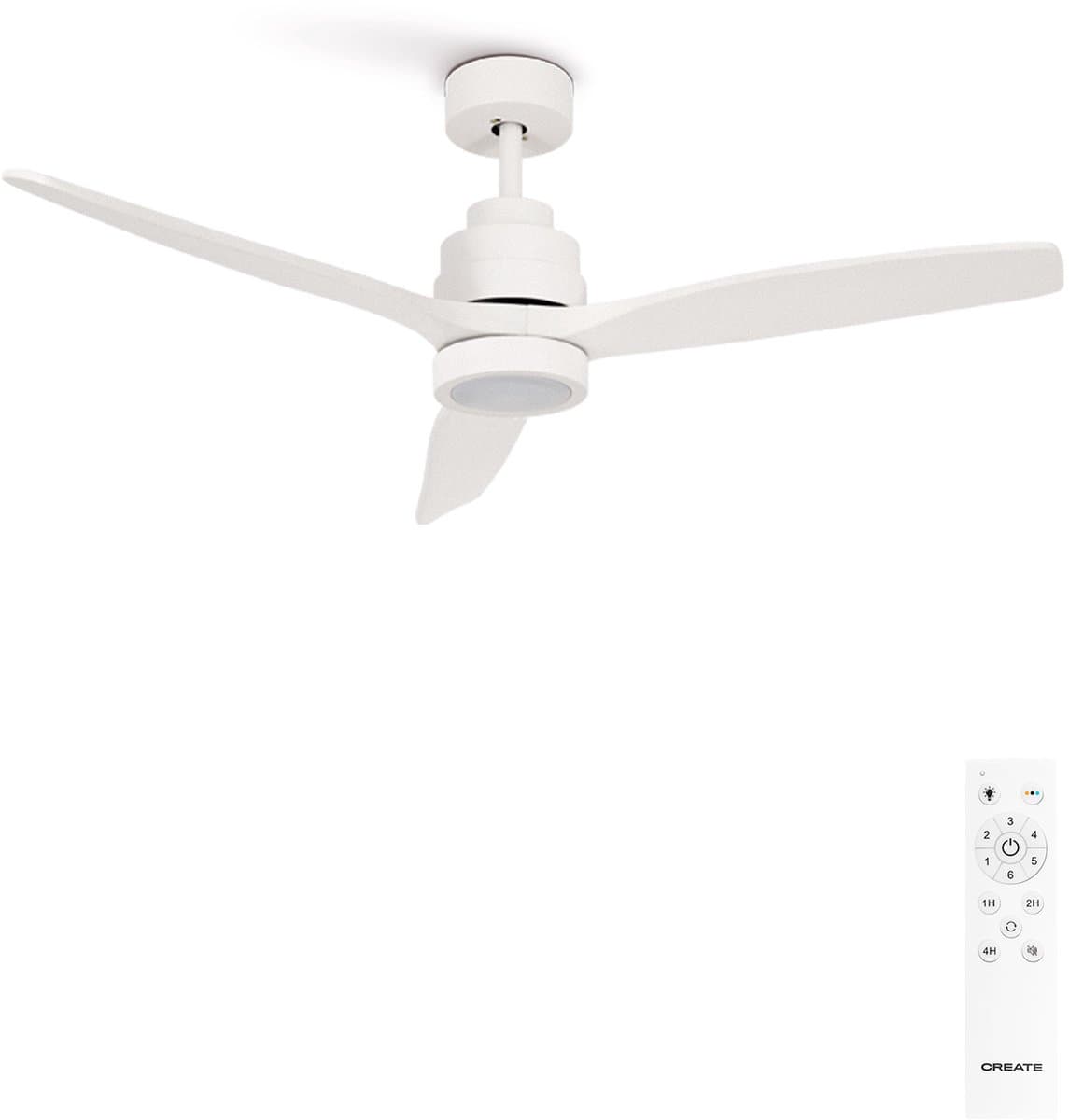 CREATE - Stille plafondventilator van 40 W met technische ABS-bladen, verkrijgbaar in verschillende maten - S - Met licht - Afstandsbediening — afbeelding 1