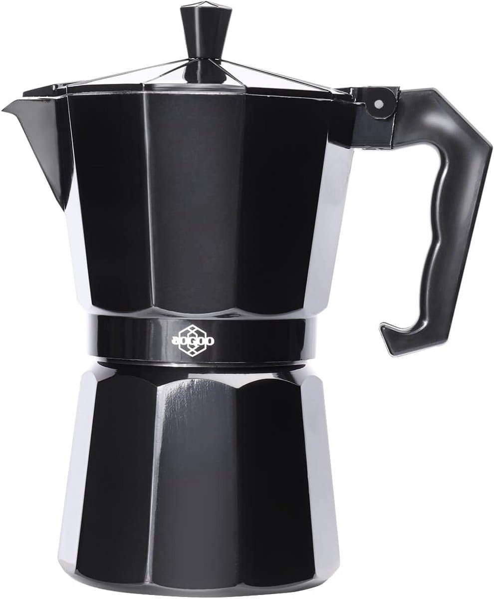 Moka Pot Koffiezetapparaat - Italiaanse Stijl Aluminium Percolator voor Gas, Inductie & Elektrische Kookplaten — afbeelding 1