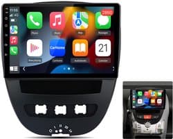 Junsun Draadloos Android auto & Carplay Autoradio - Geschikt voor Toyota Aygo/Citroën C1/Peugeot 107 - GPS-multimedianavigatie - Stuurwielbediening - Plug & Play