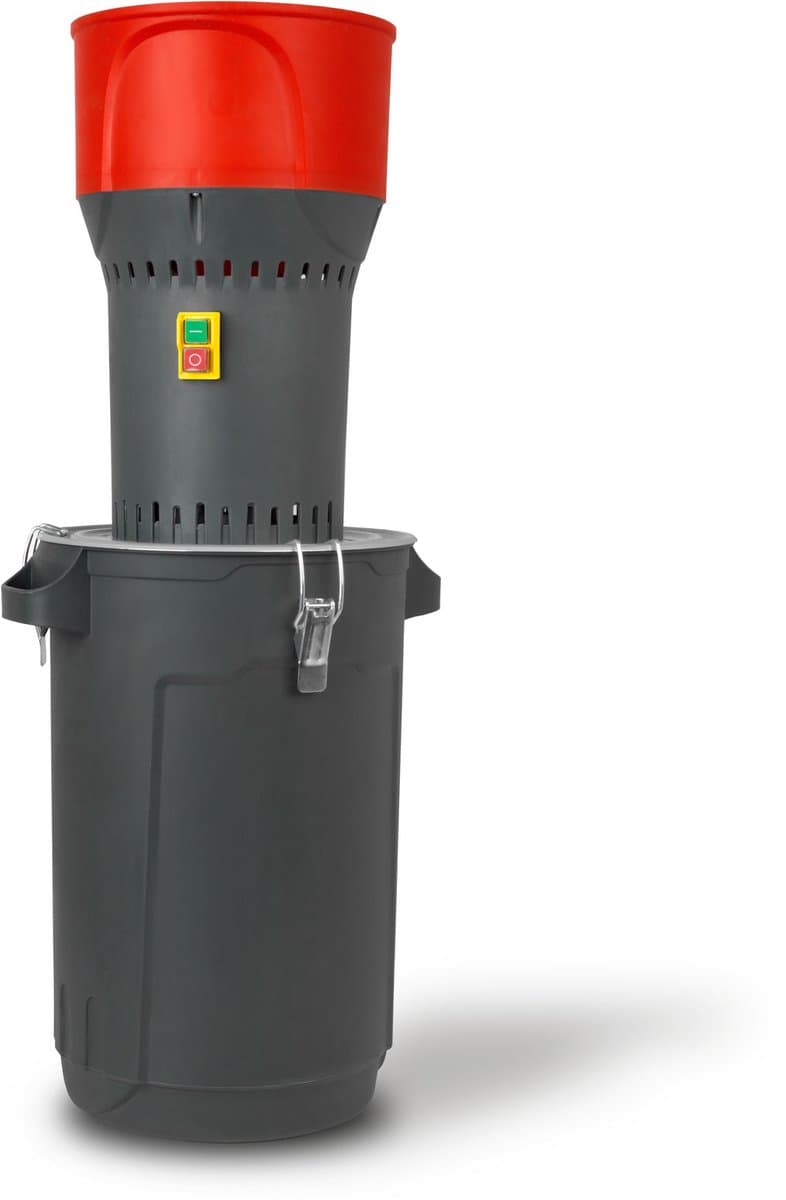 EBERTH Elektrische graanmolen met emmer van 25L, elektromotor van 1000 watt, vultrechter van 6 l,300 kg/u, graanmolen met roestvrijstalen mes, inclusief vijf zeven — afbeelding 1