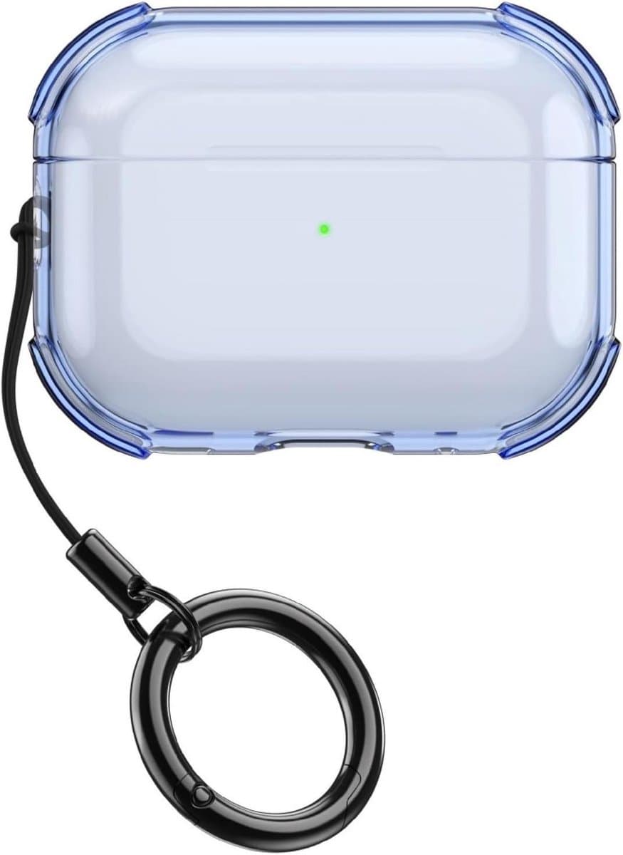 Allecto- Beschermhoes voor Airpods Pro - TPU - Schokbestendig - Transparant - Ultadun - Krasbestendig - Clear Cover - Geschikt voor Airpods Pro - Blauw. — afbeelding 1