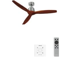 CREATE - Stille plafondventilator met technische ABS bladen 40W (Ø132cm) - Geen licht - Controller voor wandmontage +Afstandsbediening - 6 snelheden - Programmeerbaar - WIND STYLANCE