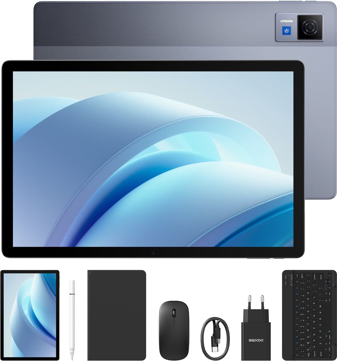 DOOGEE U13 VIP Tablet - 13 inch - 32GB RAN - 256GB ROM - 11000mAh - Android 16 - Face ID - GPS - Grijs — afbeelding 1