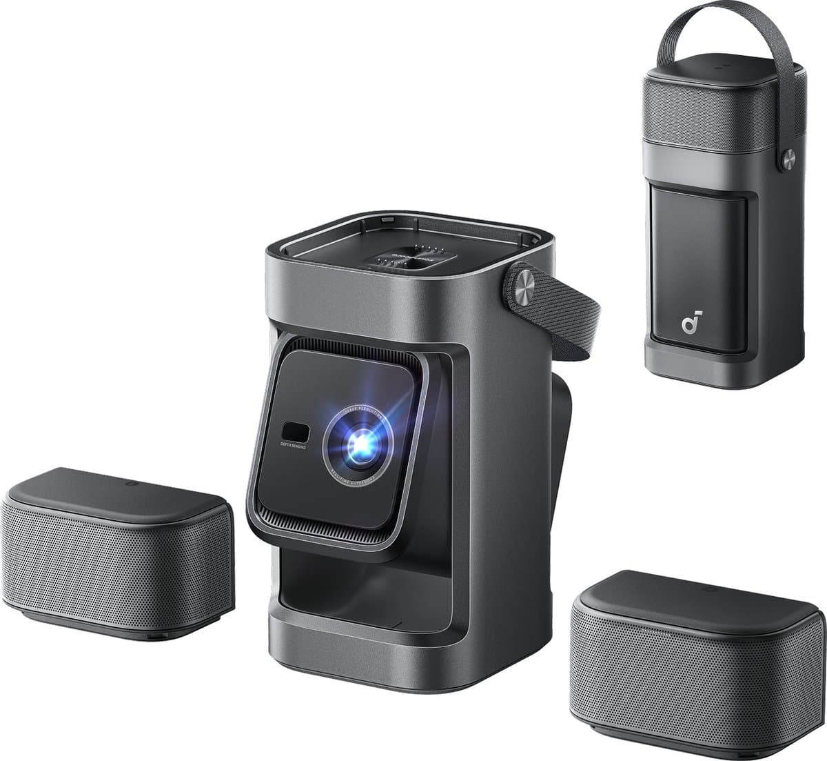 Nebula P1 Mobiele Beamer met Afneembare Speakers - 650 ANSI Lumen - 1080p - 20W 2.0 Surround Sound - Dolby Audio - Ingebouwde 130° Gimbal - Automatische Beeldaanpassing - Google TV — afbeelding 1