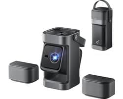 Nebula P1 Mobiele Beamer met Afneembare Speakers - 650 ANSI Lumen - 1080p - 20W 2.0 Surround Sound - Dolby Audio - Ingebouwde 130° Gimbal - Automatische Beeldaanpassing - Google TV