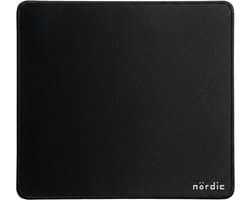 NÖRDIC muismat 45x40cm - Anti-slip onderkant - Elastan stoffen bovenkant - Gestikte randen - Zwart