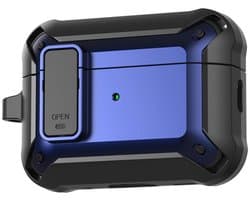 Telestore - Hoesje geschikte voor AirPods Pro 3 - TPU hybride hoesje Beschermhoes - Shockproof AirPods Pro 3 Cover - AirPods Pro 3 Hoesje - Geschikt voor Apple Airpods Pro 3 - blauw - hard en TPU cover met sleutelhanger