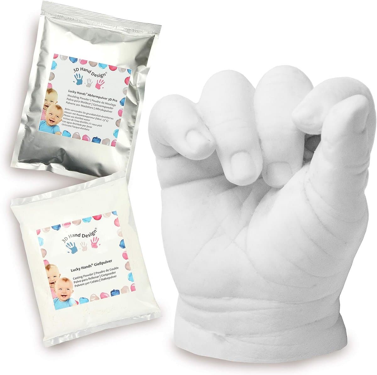 3D Hand- en Voetafdruk Set Baby 0-12 Maanden Gips — afbeelding 1