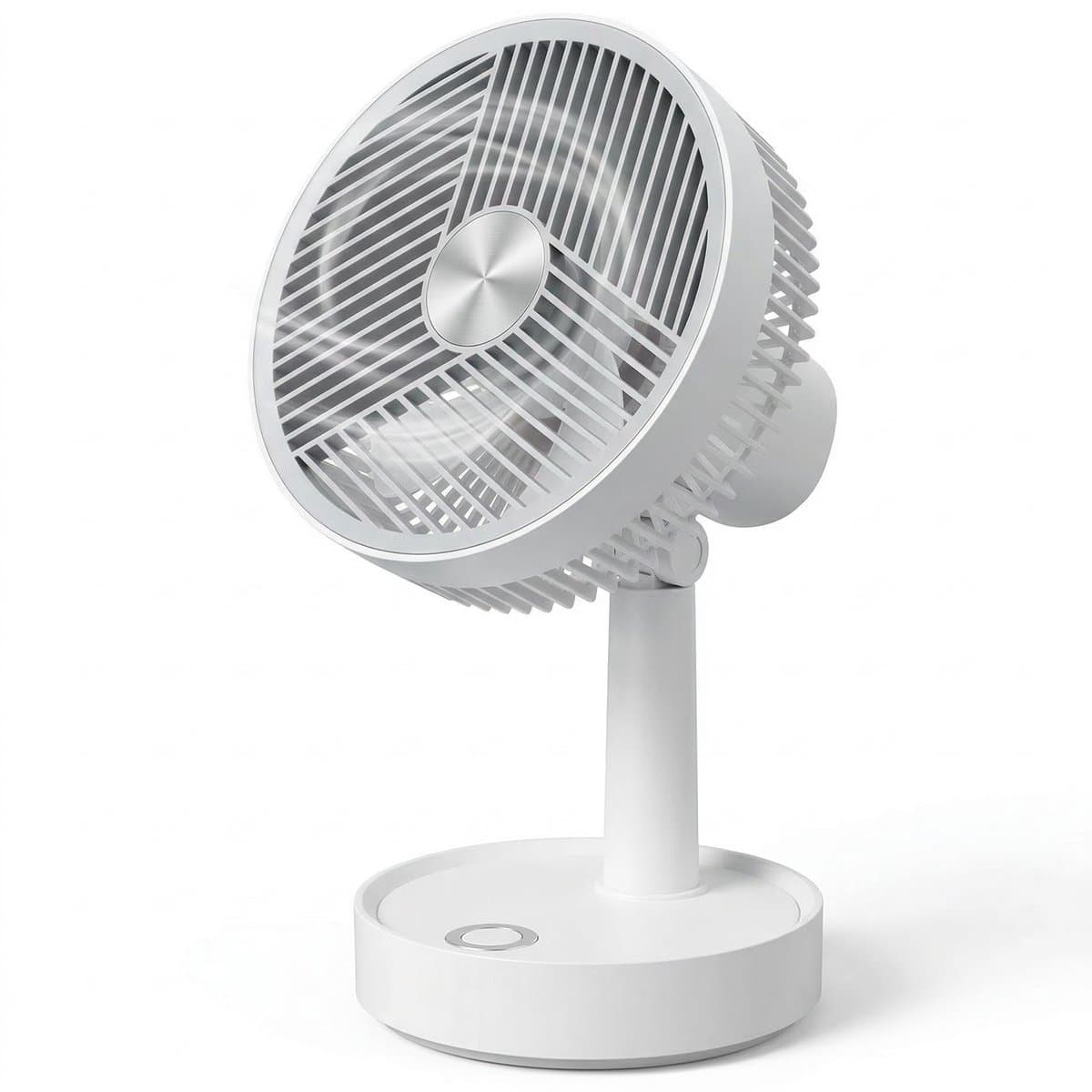 Cheqo® Tafelventilator - Bureauventilator - Mini Ventilator - USB Ventilator - Oplaadbare Ventilator - Draadloze Ventilator - Ventilator op Bureau - Witte Tafelventilator — afbeelding 1