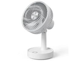 Cheqo® Tafelventilator - Bureauventilator - Mini Ventilator - USB Ventilator - Oplaadbare Ventilator - Draadloze Ventilator - Ventilator op Bureau - Witte Tafelventilator