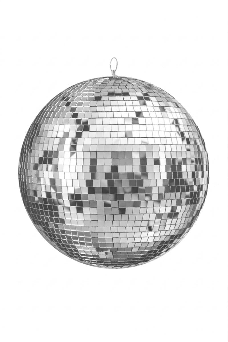 KIMU® Discobal met Motor Ø 40 cm Professioneel - Discobol Groot Zilver Spiegeltjes 10x10mm - Spiegelbol Disco Bal Bol - Feest Feestje Discolamp Decoratie Glitterbol Planeet Halloween — afbeelding 1