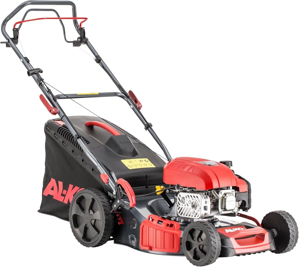 Benzine grasmaaier - Krachtige maaier - Gazon onderhoud - 4INONE functie - 46 cm maaibreedte - rood — afbeelding 1