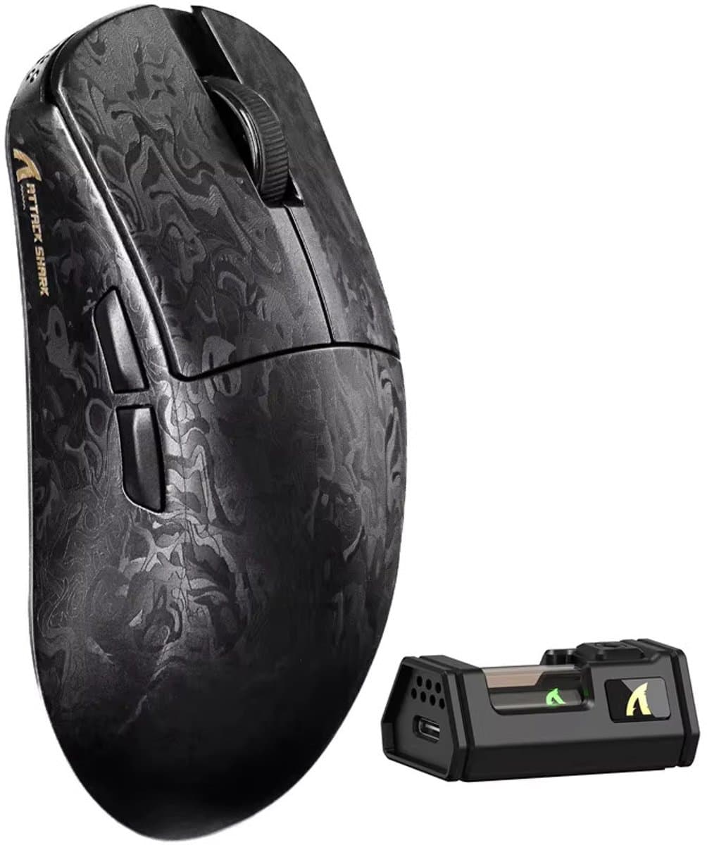 ATTACK SHARK R11 ULTRA Gaming Muis - Draadloos - Carbon Fiber - 8K Hz Polling Rate - PAW3950MAX Sensor - Forged Carbon Ink Blade — afbeelding 1