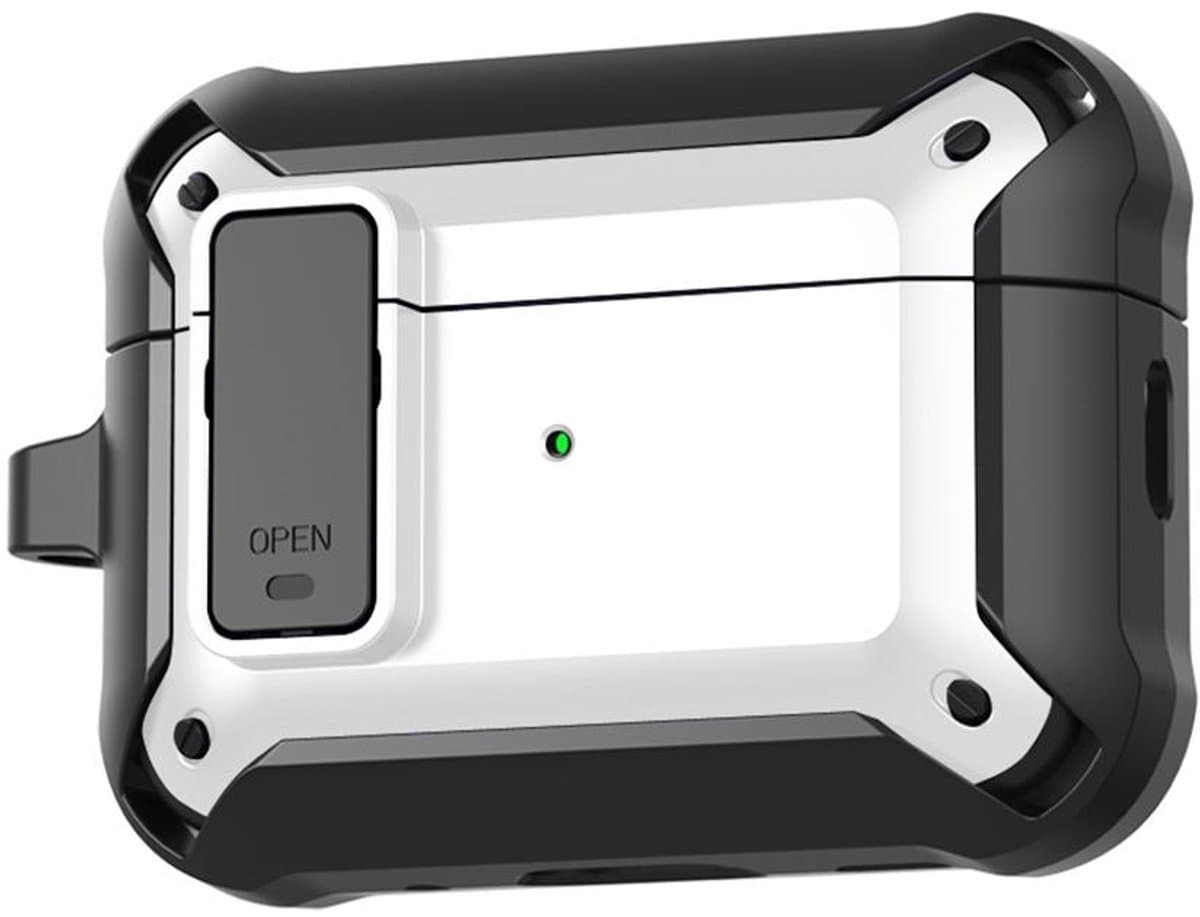 Telestore - Hoesje geschikte voor AirPods Pro 3 - TPU hybride hoesje Beschermhoes - Shockproof AirPods Pro 3 Cover - AirPods Pro 3 Hoesje - Geschikt voor Apple Airpods Pro 3 - wit - hard en TPU cover met sleutelhanger — afbeelding 1