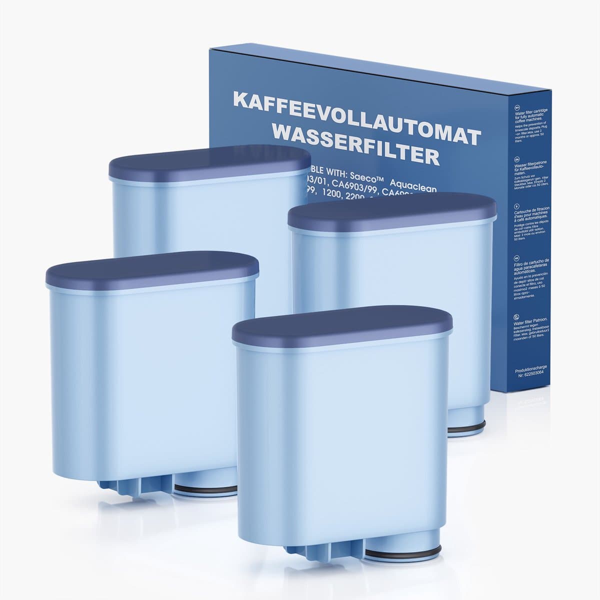 4x Mutital Waterfilter voor Philips Saeco - Filterpatroon voor Koffiemachine - Compatibel met CA6903 AquaClean LatteGo - 3 Maanden per Filter — afbeelding 1