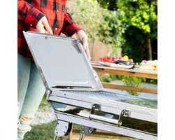 Pack Roestvrijstalen vouwbarbecue voor houtskool en Oplaadbare en flexibele elektrische aansteker InnovaGoods
