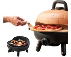 Pizzarette Outdoor - Pizzaoven - gas - pizza steen - extra grillplaat voor grillen - 400°C - gasslang - pizzaschep - digitale thermometer