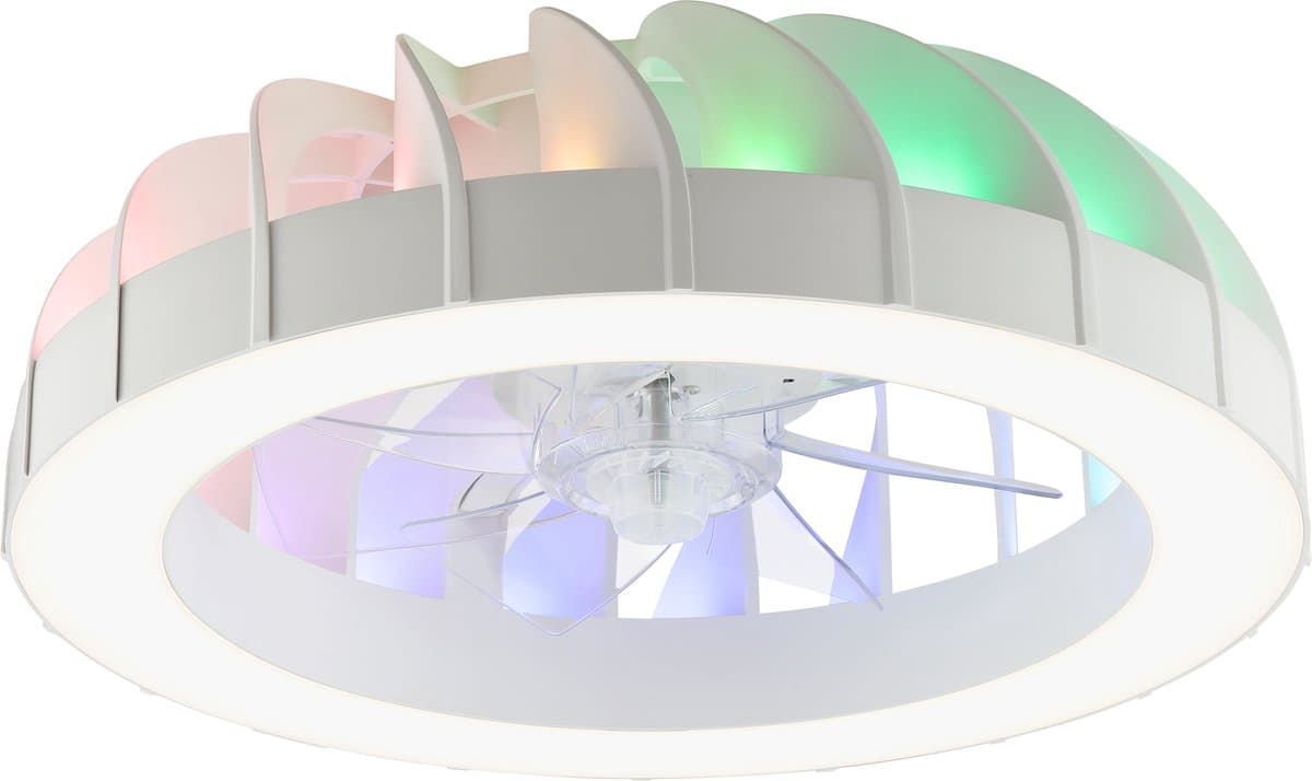 Brilliant Fanora - Plafondventilator - Met verlichting - LED 30W - 2700K-6500K - Dimbaar - Wit - Zeer stil — afbeelding 1