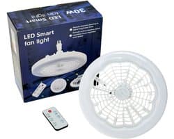 Nivard Plafondventilator - Met Verlichting - Plafond Ventilator - Met Lamp - Plafonniere Met Ventilator - Met Licht - Wit - 23cm