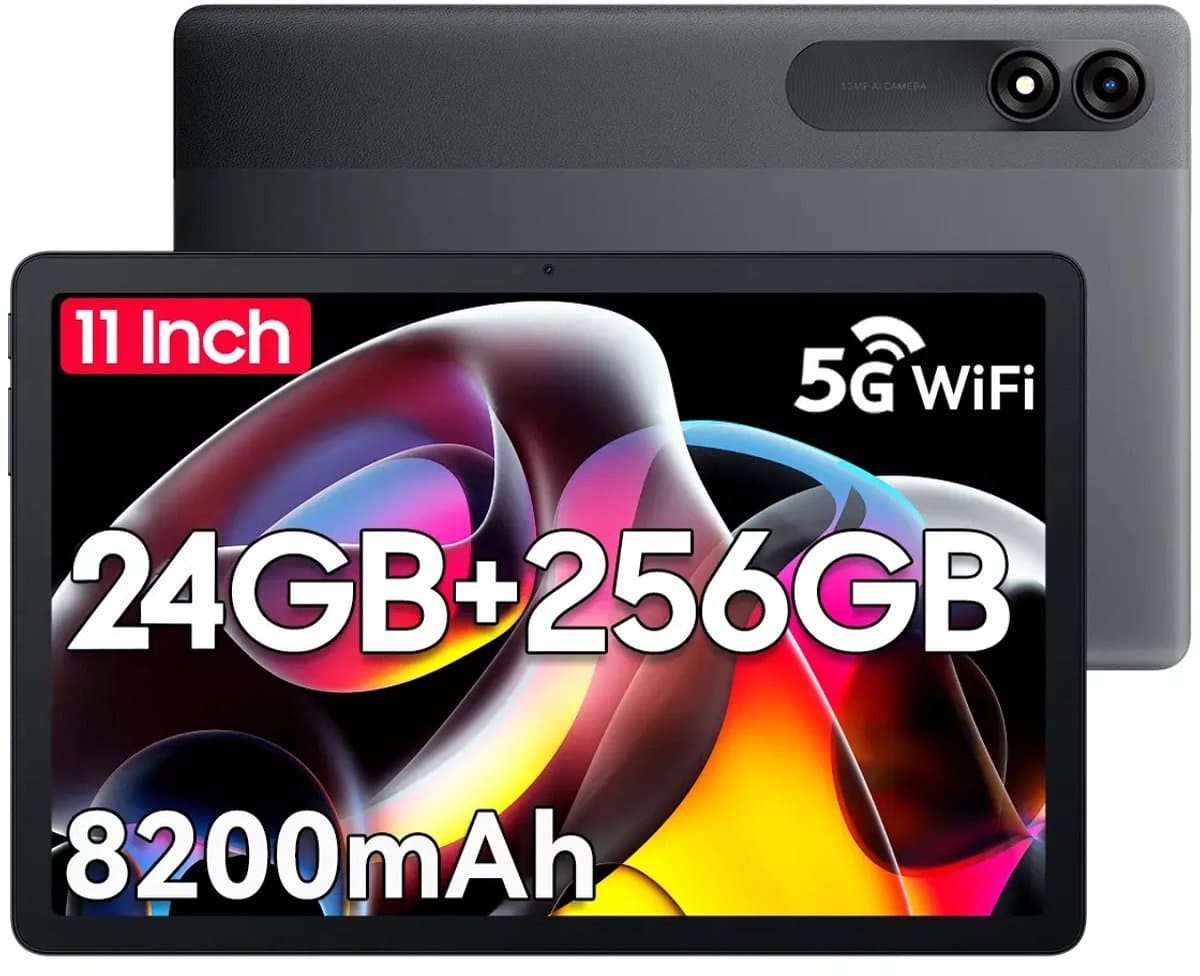 Blackview Tab 9 WiFi - Tablet - 24GB RAM - 256GB ROM - 8200mAh - 10.95 inch - Android 15 - Bluetooth 5.0 - Octa core - Grijs — afbeelding 1