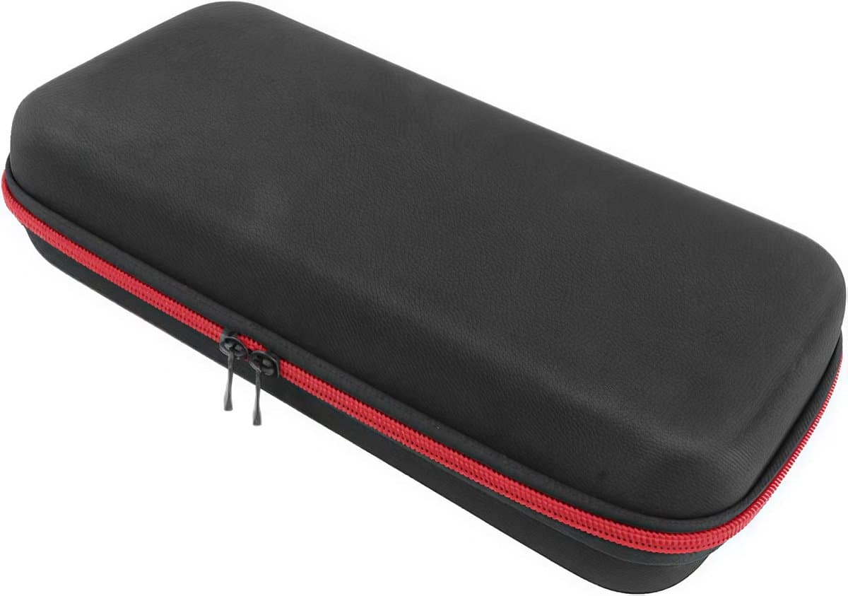 Microfoonopbergtas met schokndige beschermhoes, geschikt voor draadloze microfoons, gevoerd met schuimrubber - zwart met rode bies. — afbeelding 1
