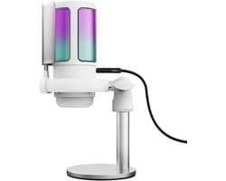 Trust GXT 238W Auron - USB Microfoon - Gaming en Streaming - Cardioïde - RGB Verlichting - Wit