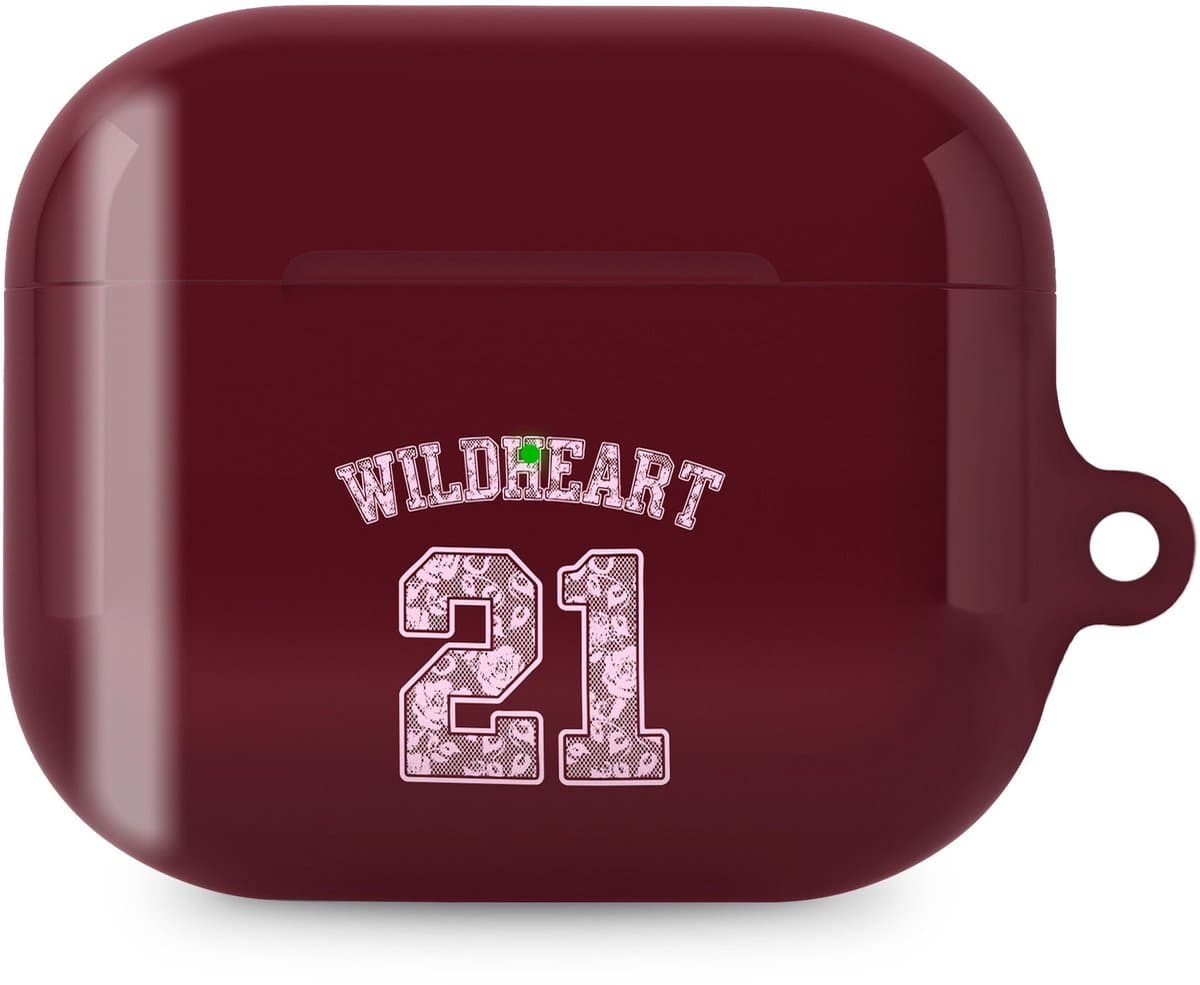 xoxo Wildhearts hoesje geschikt voor AirPods Pro - She's a Wildheart - Ook als telefoonhoesje verkrijgbaar - schokbestendige case - koptelefoonhoes - Beschermhoes met trendy opdruk - 21 - Burgundy / Bordeaux rood — afbeelding 1