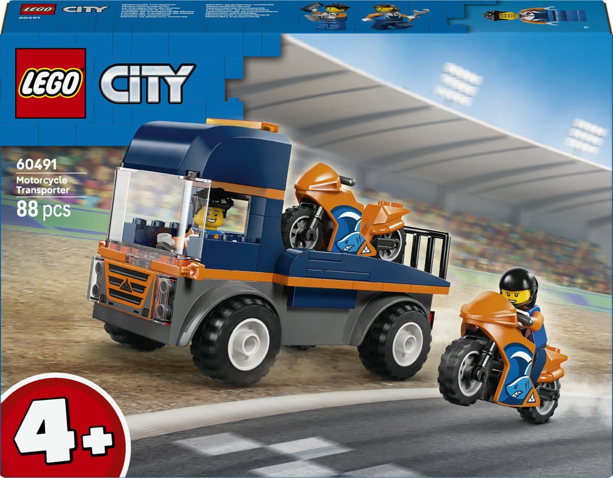 Lego City 60491 Transportwagen Voor Motoren Bouwstenen — afbeelding 1