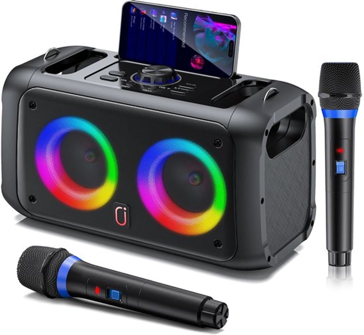 Milova Karaoke set - Karaoke microfoon - Professioneel geluidssysteem - Draadloze microfoons - 3D surround sound - Muziek - Karaoke - Draagbare luidsprekers — afbeelding 1
