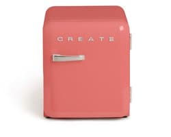 CREATE - Koelkast in retrostijl - Terracotta - Handvat Zilver - FRIDGE RETRO 48L