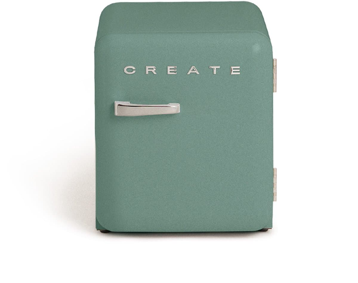 CREATE - Koelkast in retrostijl - Sage - Handvat Zilver - FRIDGE RETRO 48L — afbeelding 1