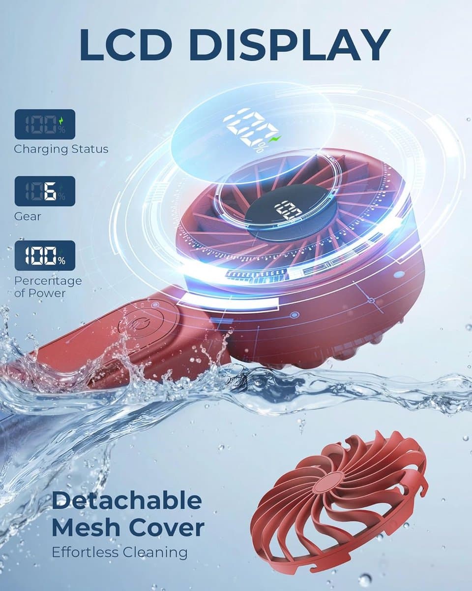 Draagbare Ventilator met 6 Windsnelheden en Opvouwbaar Ontwerp — afbeelding 1
