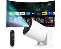 Mini Beamer - Mini 4K Projector Draagbare Videoprojector - Android 11 - WiFi 6 en Bluetooth 5.4 - 180° Draaibaar - 1080P Full HD - Voor Telefoon PC en Home Cinema