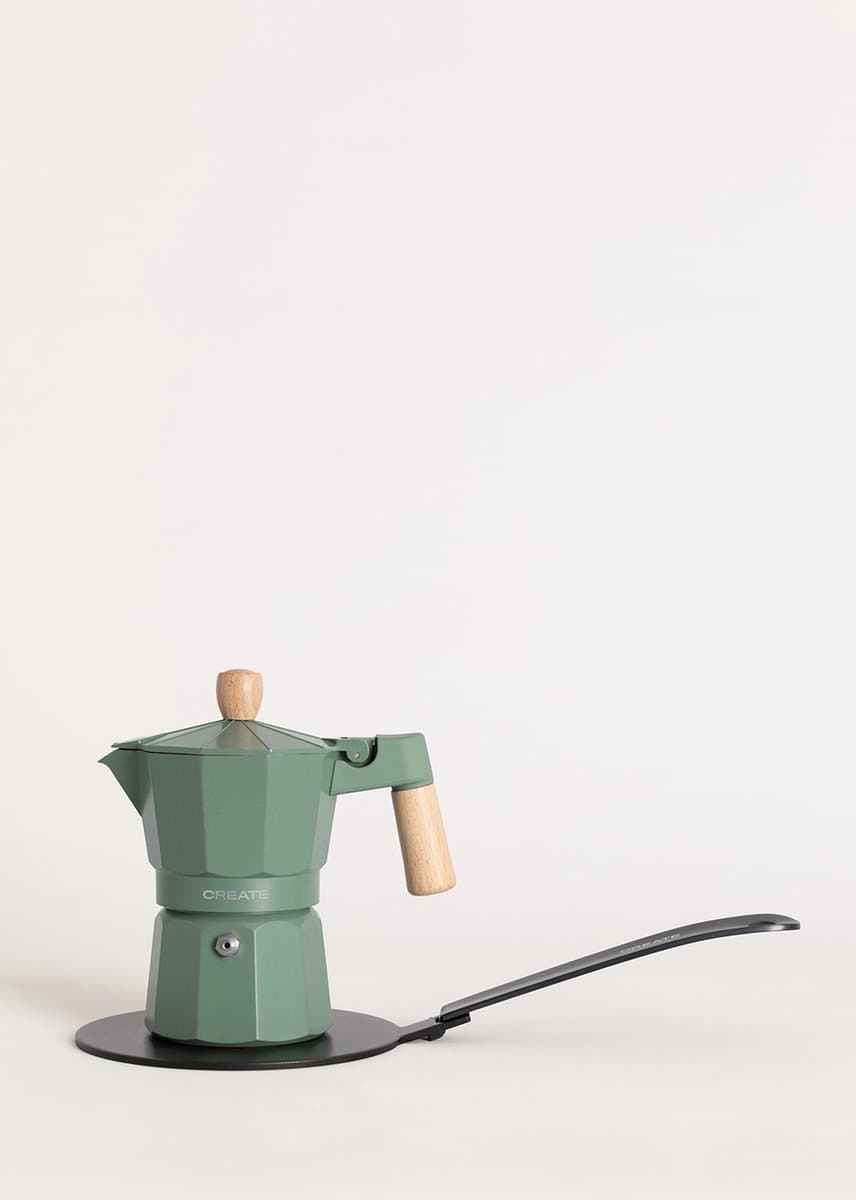 CREATE - Italiaanse koffiezetter - Sage - Met inductieadapter - 6 kopjes / 350ml - THERA MOKA RETRO — afbeelding 1