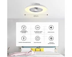 VIN® Plafondventilator Met Verlichting - Smart Lamp Met Afstandsbediening – Plafonniere Keuken Lamp Met 6 Ventilatiesnelheden - Woonkamerlamp – Plafond Ventilator Lamp Met Timer - 6000 lm - Wit