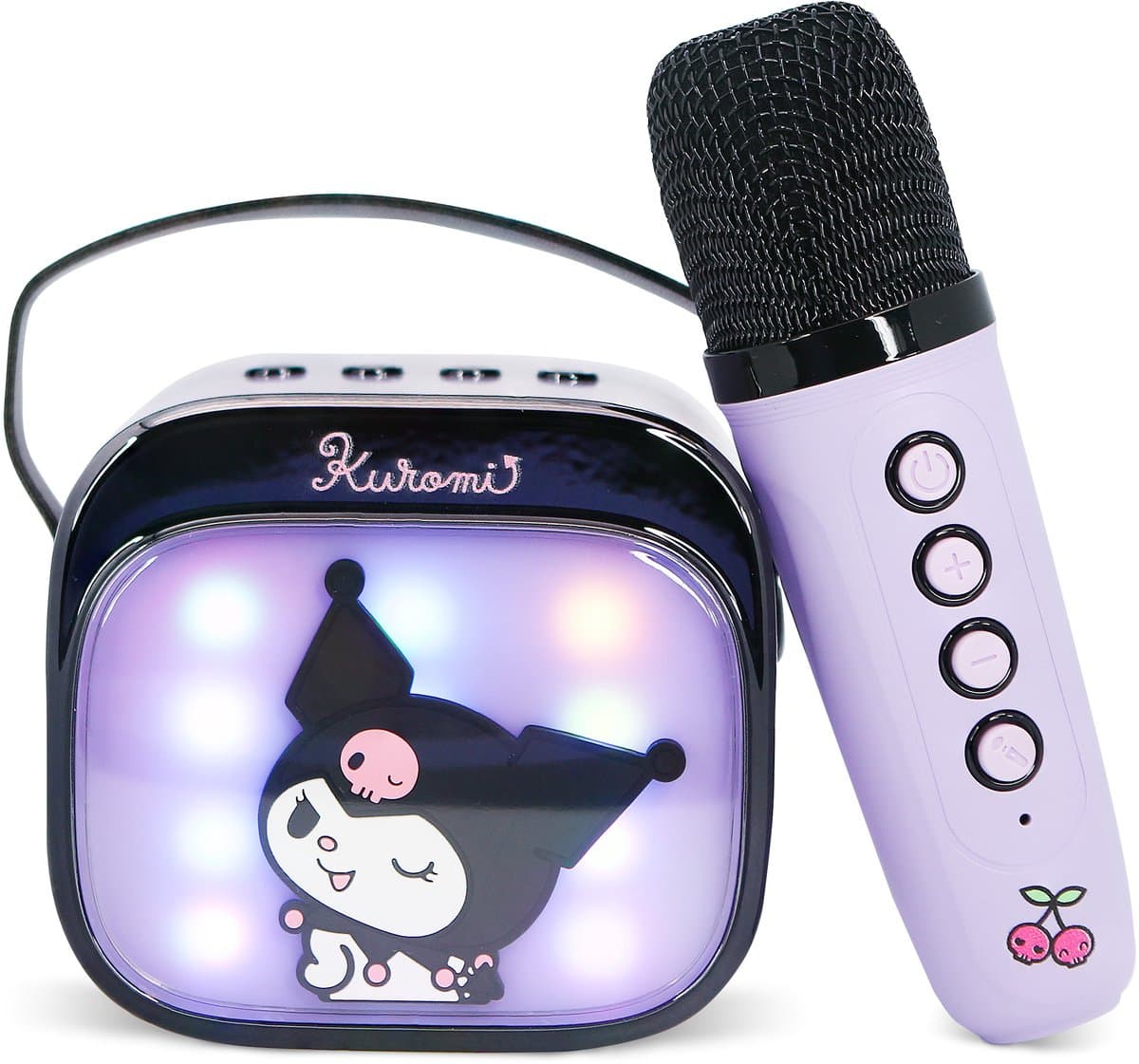 Kuromi - karaoke set voor kinderen - draadloze microfoon en speaker - met lichteffecten - stemvervorming — afbeelding 1