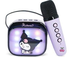 Kuromi - karaoke set voor kinderen - draadloze microfoon en speaker - met lichteffecten - stemvervorming