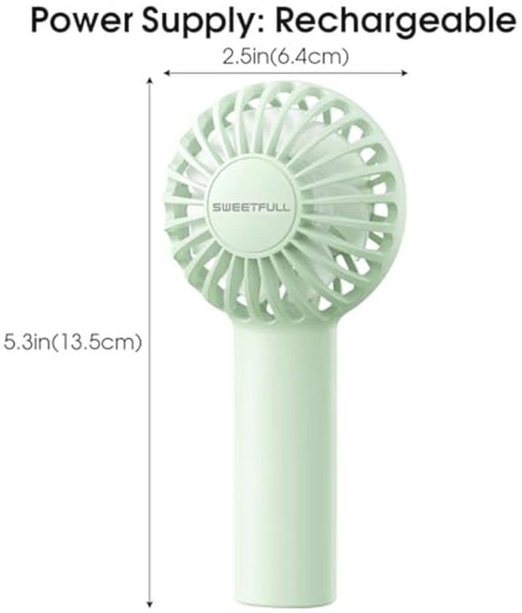 Draagbare mini-ventilator met 3 snelheden - Oplaadbare handventilator voor reizen en make-up — afbeelding 1