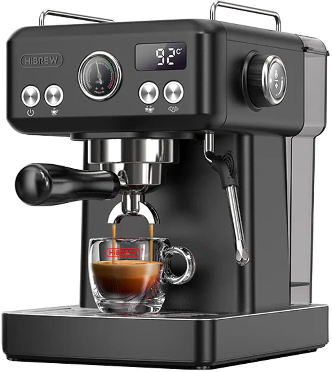 HiBREW H10A Halfautomatische Espressomachine – 19 Bar – Programmeerbaar – Krachtige Stoomfunctie – Thermoblok Verwarmingssysteem — afbeelding 1