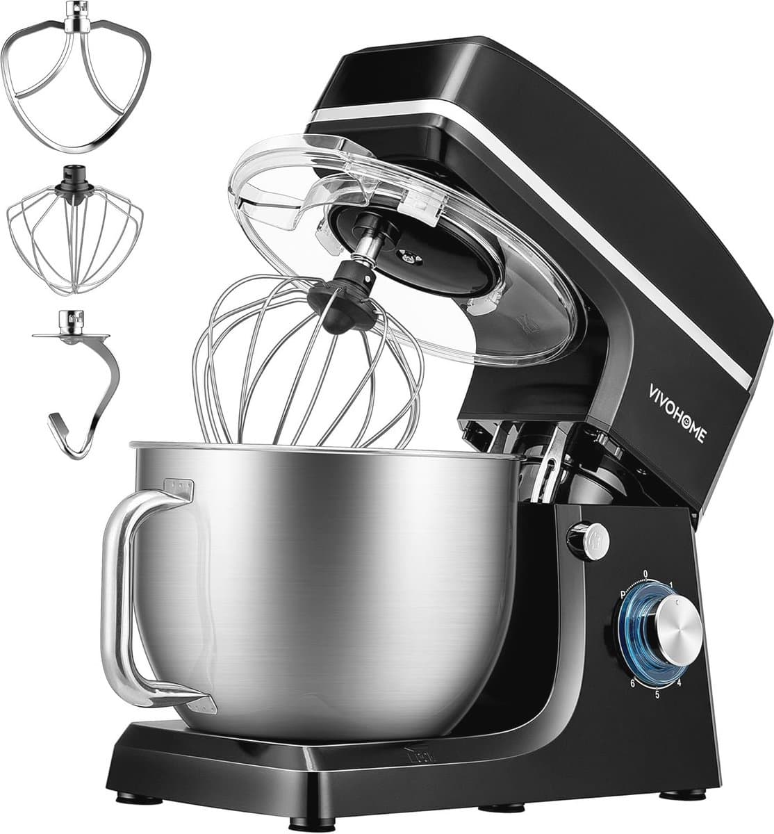 7.5 Quart 660W 6-Speed Stand Mixer - Zwart — afbeelding 1