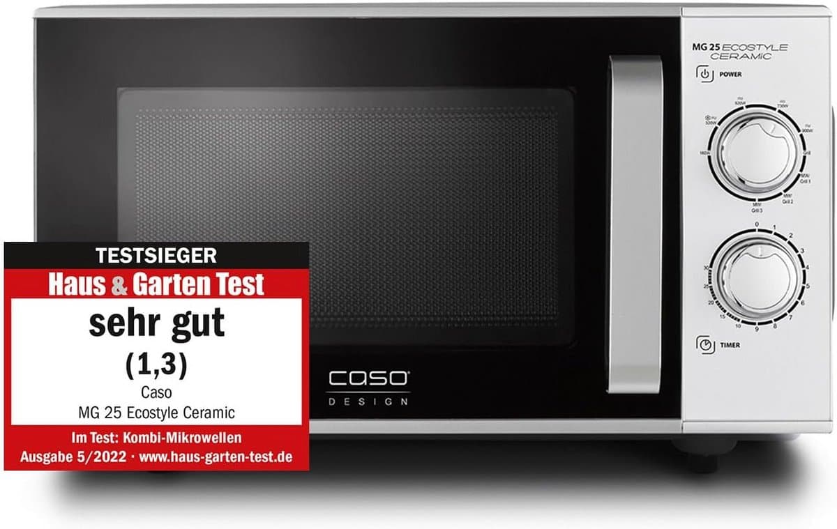 Testwinnaar Magnetron met Grill - 25 Liter Capaciteit, Keramische Bodem voor Gelijkmatige Verdeling, Koken op Twee Niveaus — afbeelding 1
