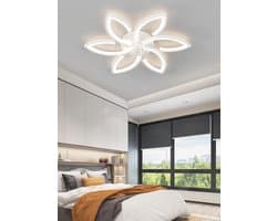 Stille plafondventilator met verlichting en afstandsbediening - Dimbare 70W plafondlamp met creatieve bloemvorm