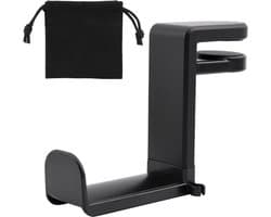 Verstelbare Koptelefoonhouder met Klem voor Onder Bureau - Roteerbare Headset Standaard Zwart