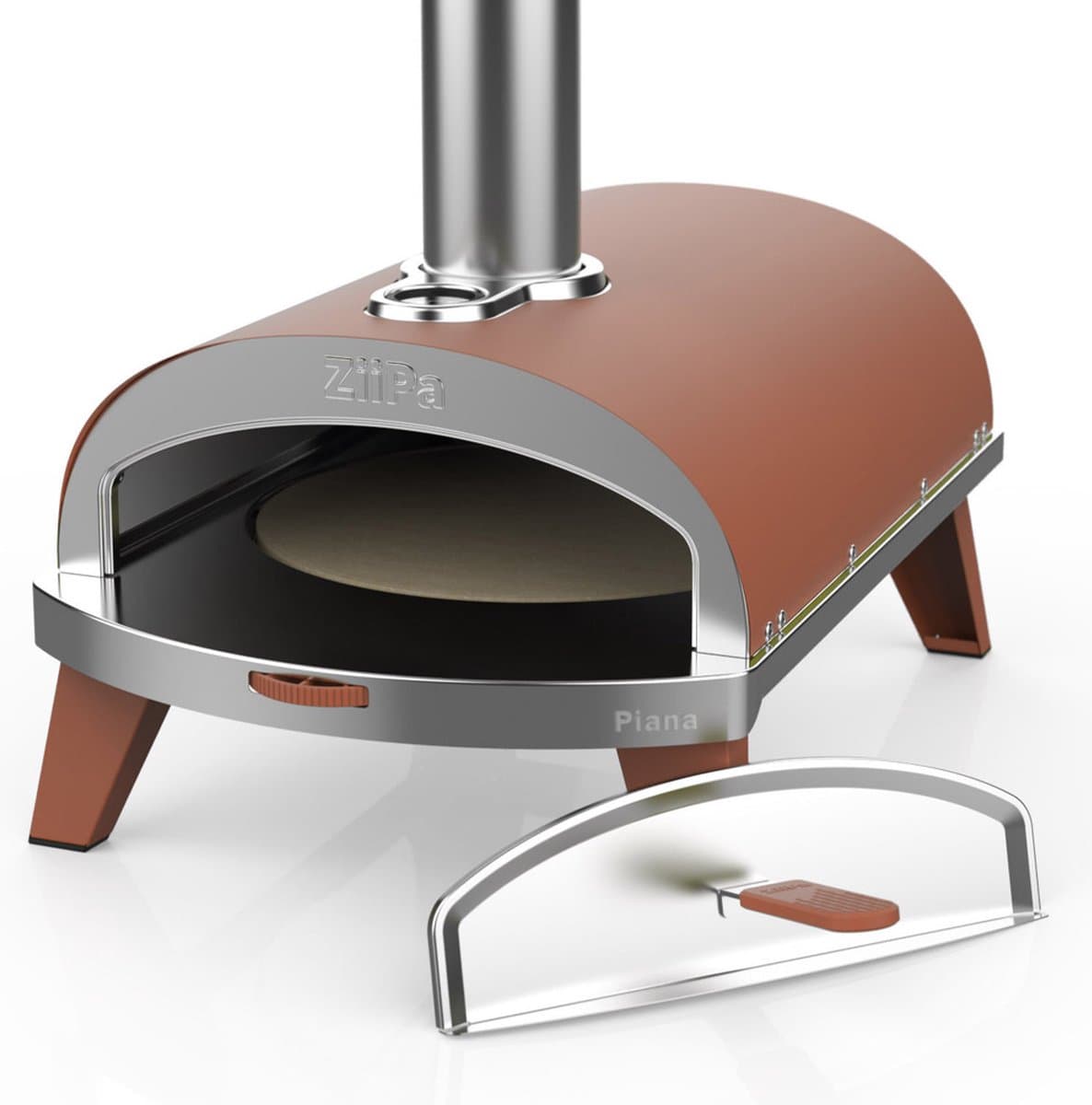 Pizza oven Piana Ziipa - Pellets / Houtskool - Coriedieten pizzasteen - kleur Terracotta — afbeelding 1