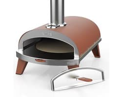 Pizza oven Piana Ziipa - Pellets / Houtskool - Coriedieten pizzasteen - kleur Terracotta